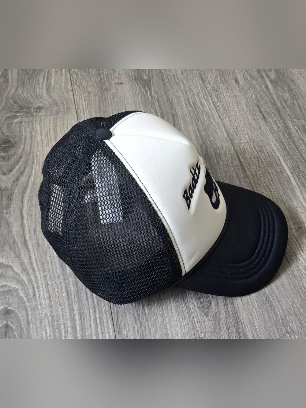 Sanrio Badtz-Maru Black White Mesh Trucker Snapback Hat 2024. - Picture 3 of 5